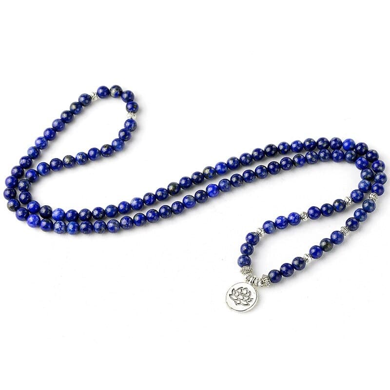 mala tibetain en lapis lazuli
