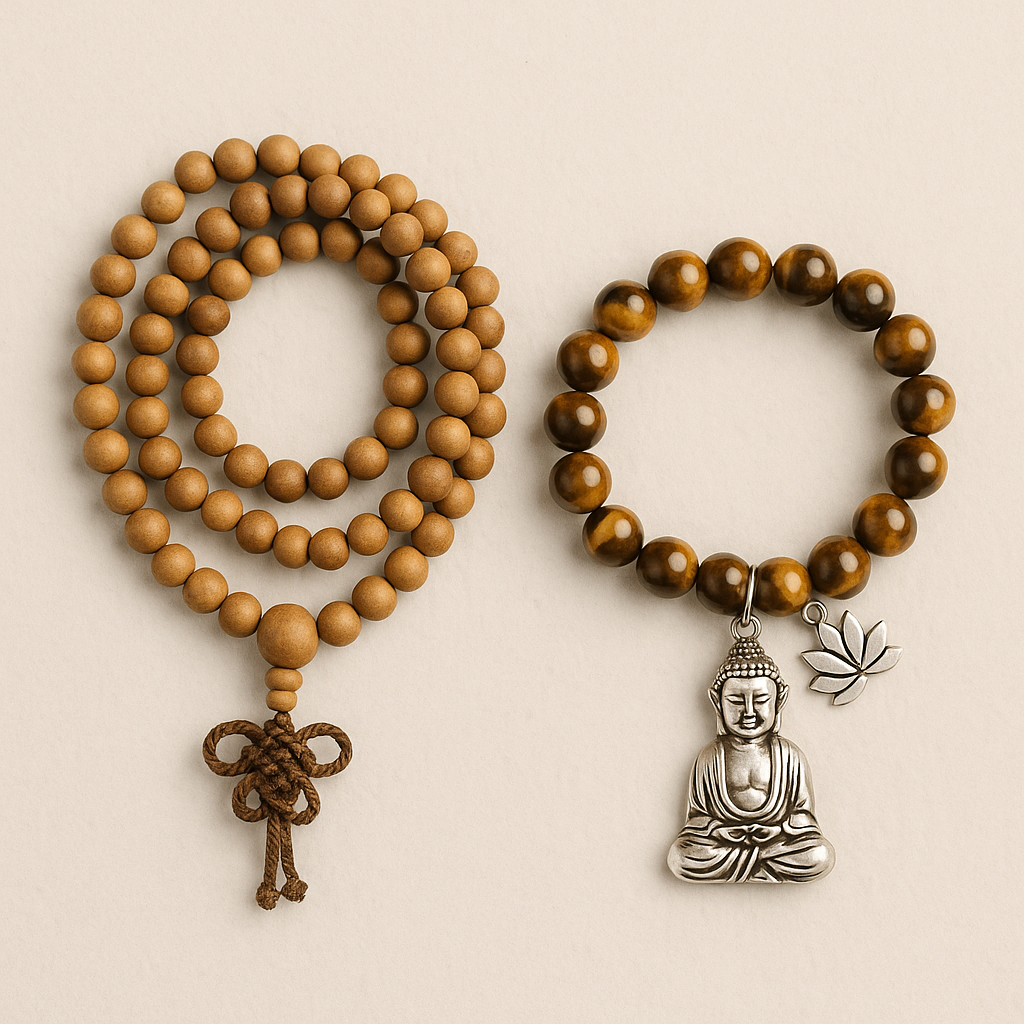 Bijoux bouddhiste avec pendentifs, inspiration artisanale tibétaine – Esprit Tibet Image