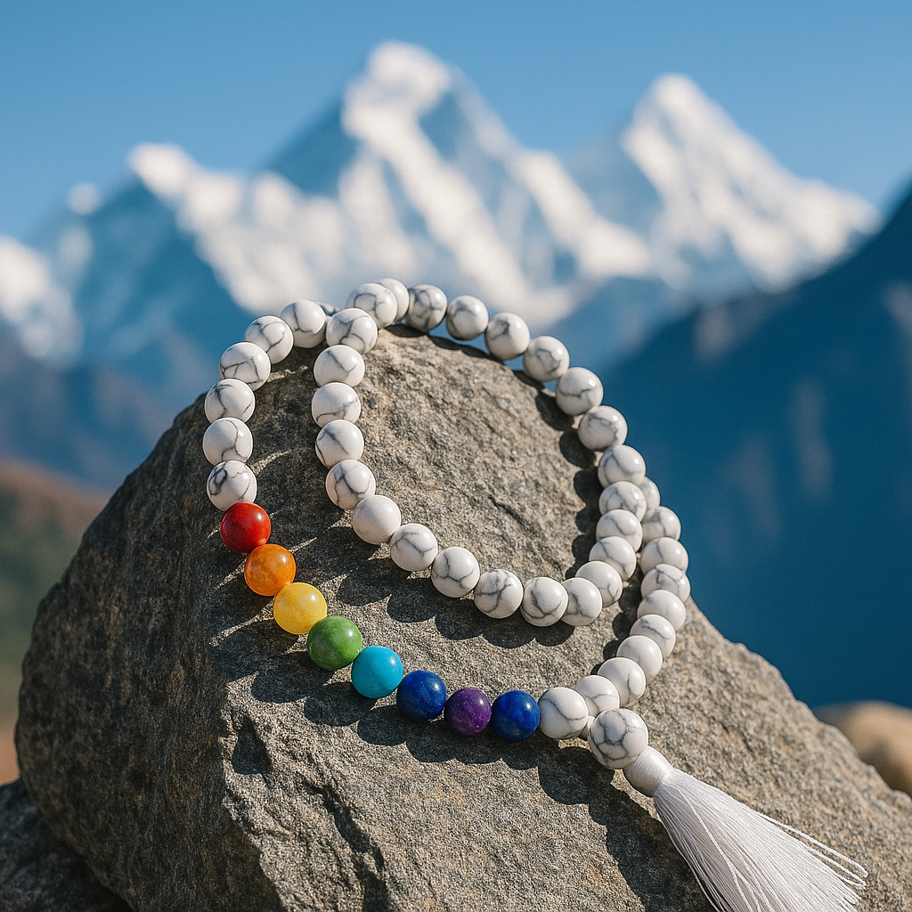 Collier 7 chakras tibétain, symbole d’harmonie énergétique et de méditation – Esprit Tibet Image
