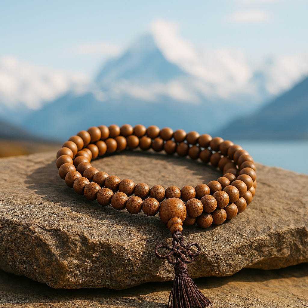Mala bouddhiste tibétain traditionnel, 108 perles – symbole spirituel de méditation