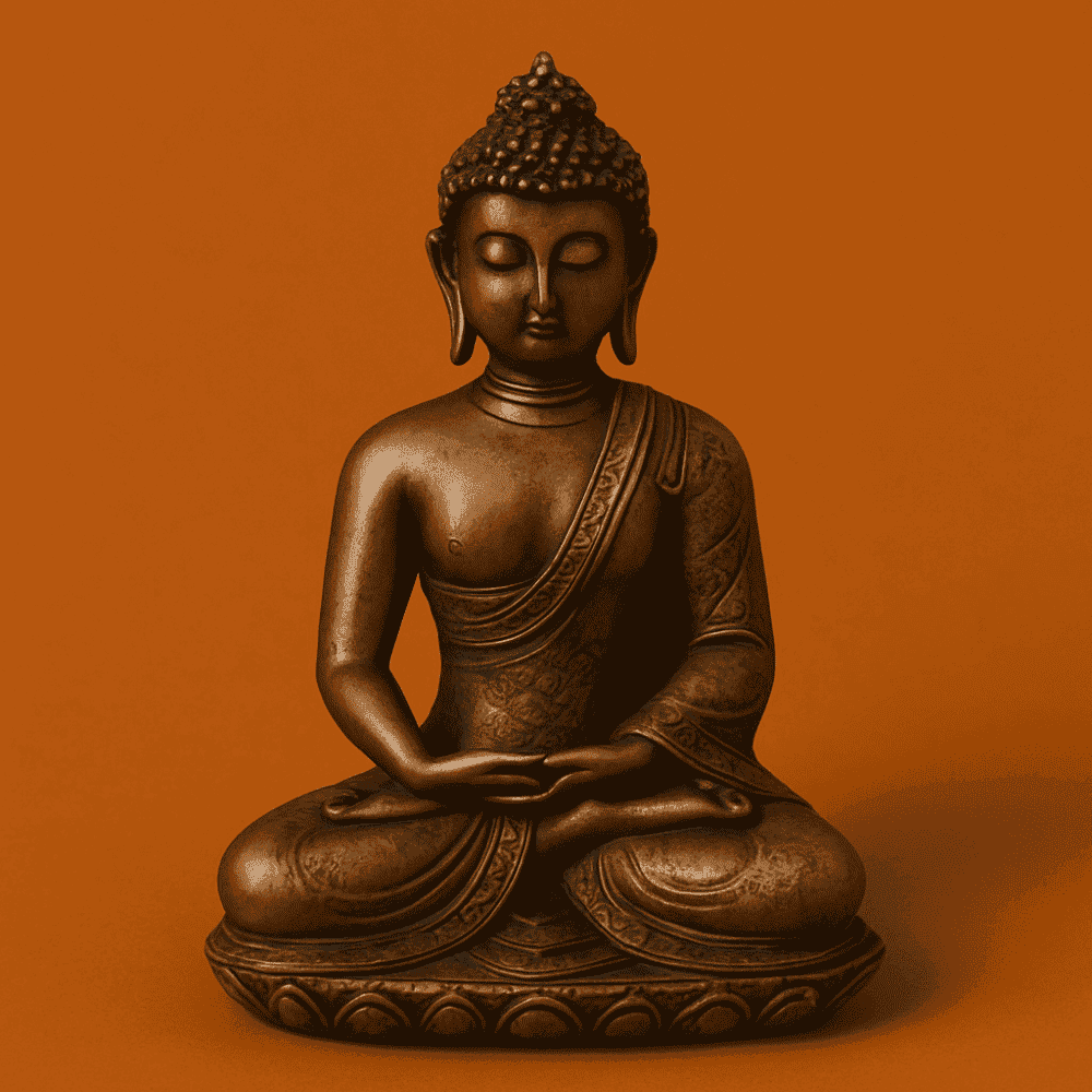 Statuette de Bouddha assis en méditation, bronze, Esprit Tibet Image