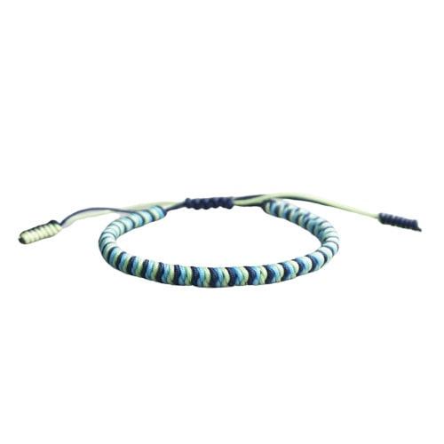 Bracelet De La Chance Tressé Noir Bleu