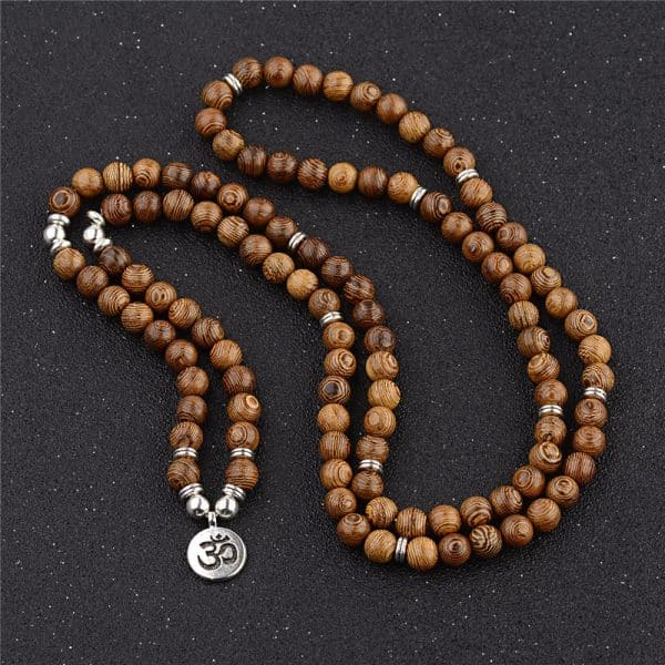 Multicouche 108 Perles De Bois Lotus Om Bracelet Tib Tain Bouddhiste Mala Bouddha Breloque Chapelet Bracelet 3
