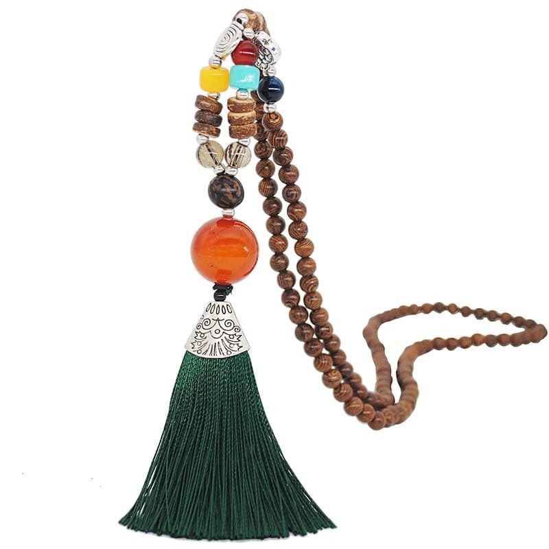 collier tibétain en agathe