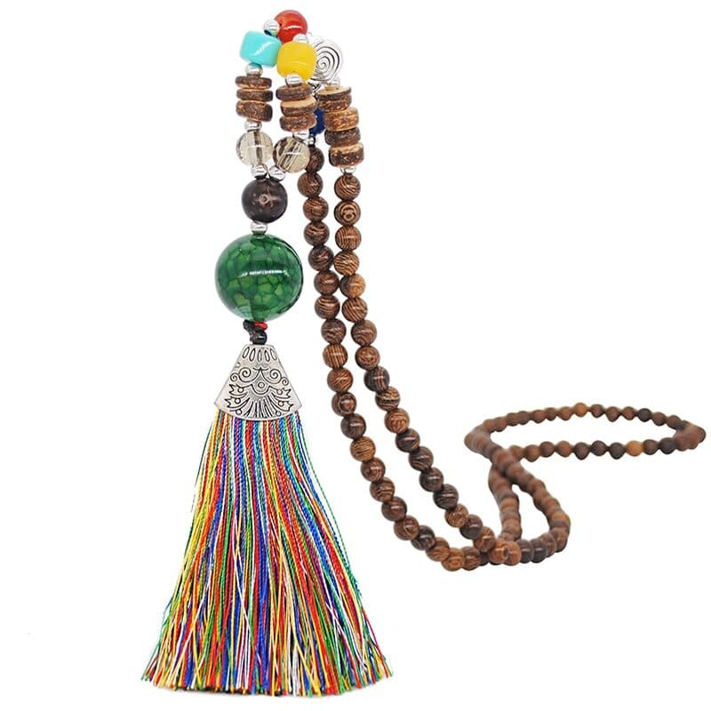 collier tibétain en agathe