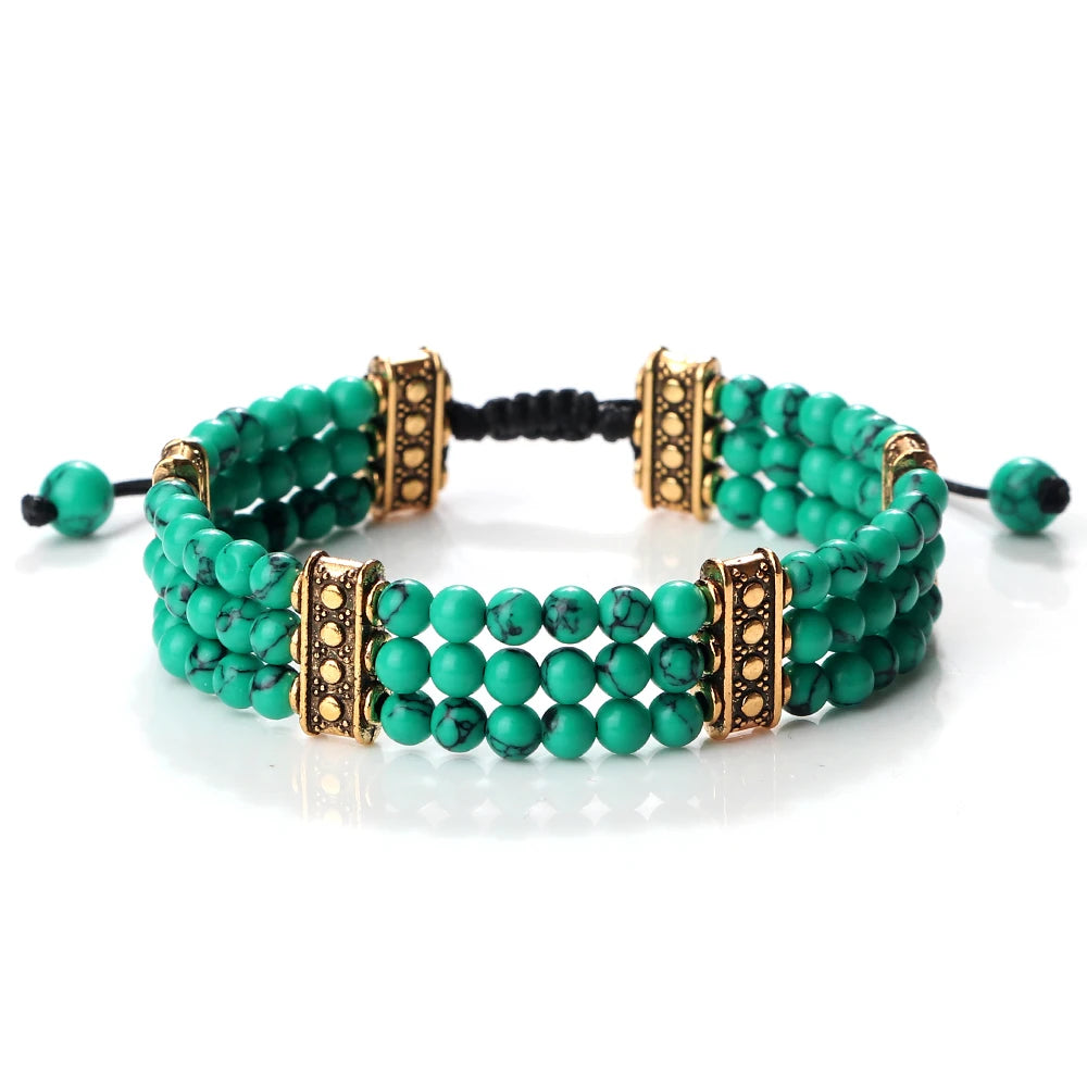 Bracelet tibétain bouddhiste en pierres naturelles – énergie des chakras