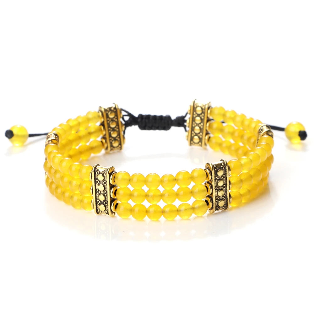 Bracelet tibétain bouddhiste en pierres naturelles – énergie des chakras