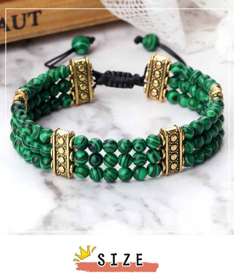Bracelet tibétain bouddhiste en pierres naturelles – énergie des chakras