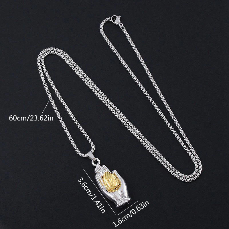 Pendentif Bouddha dans la paume – Amulette tibétaine protectrice