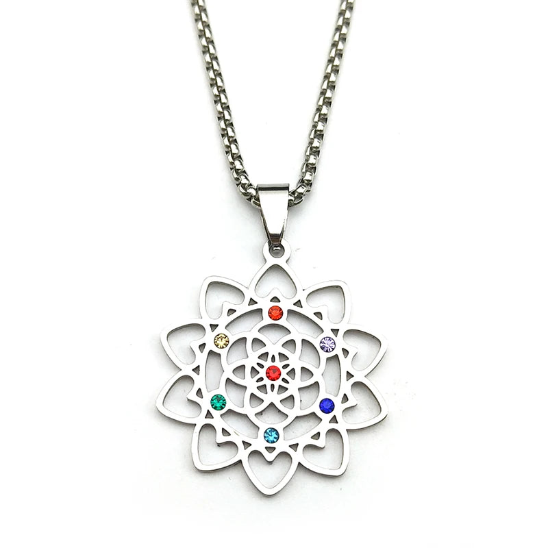 Collier 7 Chakras Fleur de Vie – Énergie et Harmonie