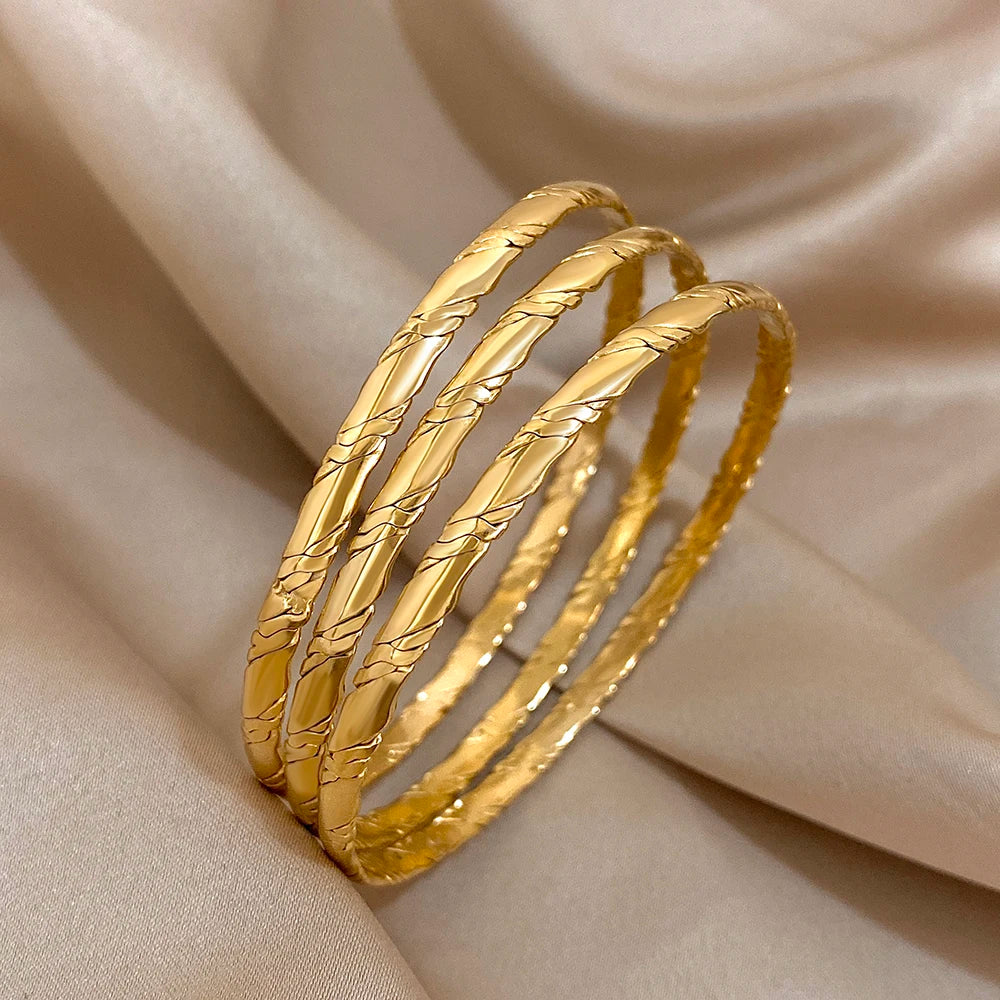 Bracelets Joncs Tibétains – Doré ou Argent Bouddhiste