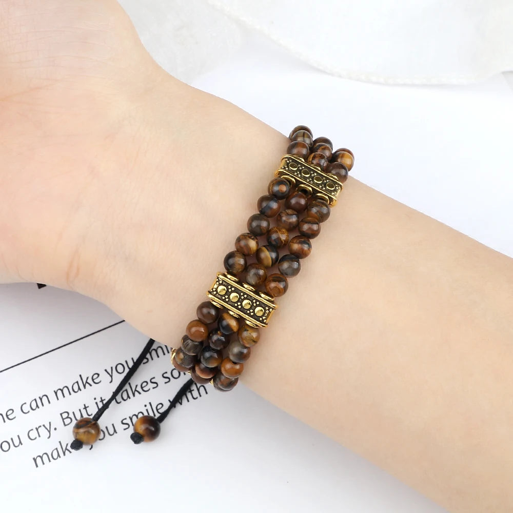 Bracelet tibétain bouddhiste en pierres naturelles – énergie des chakras