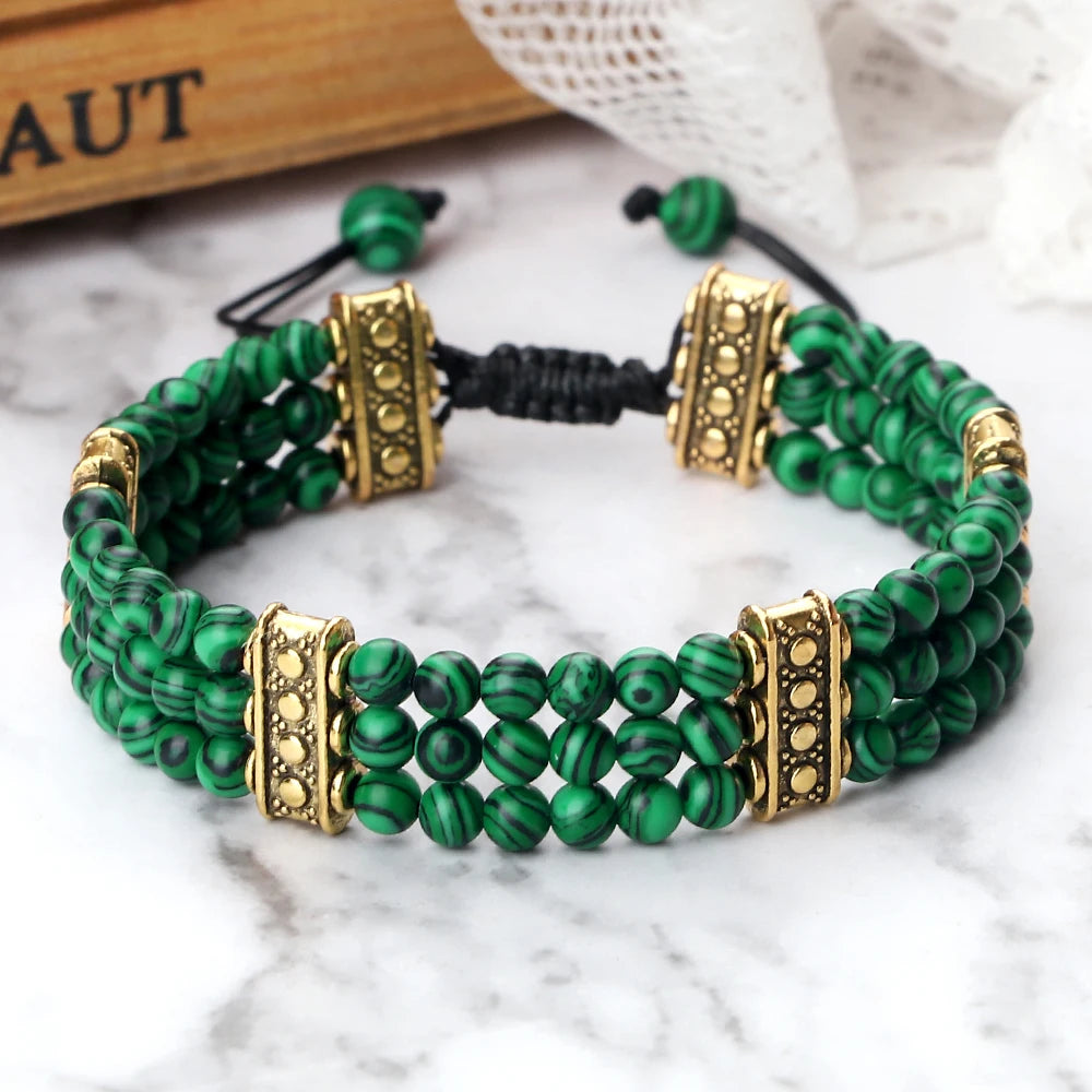 Bracelet tibétain bouddhiste en pierres naturelles – énergie des chakras