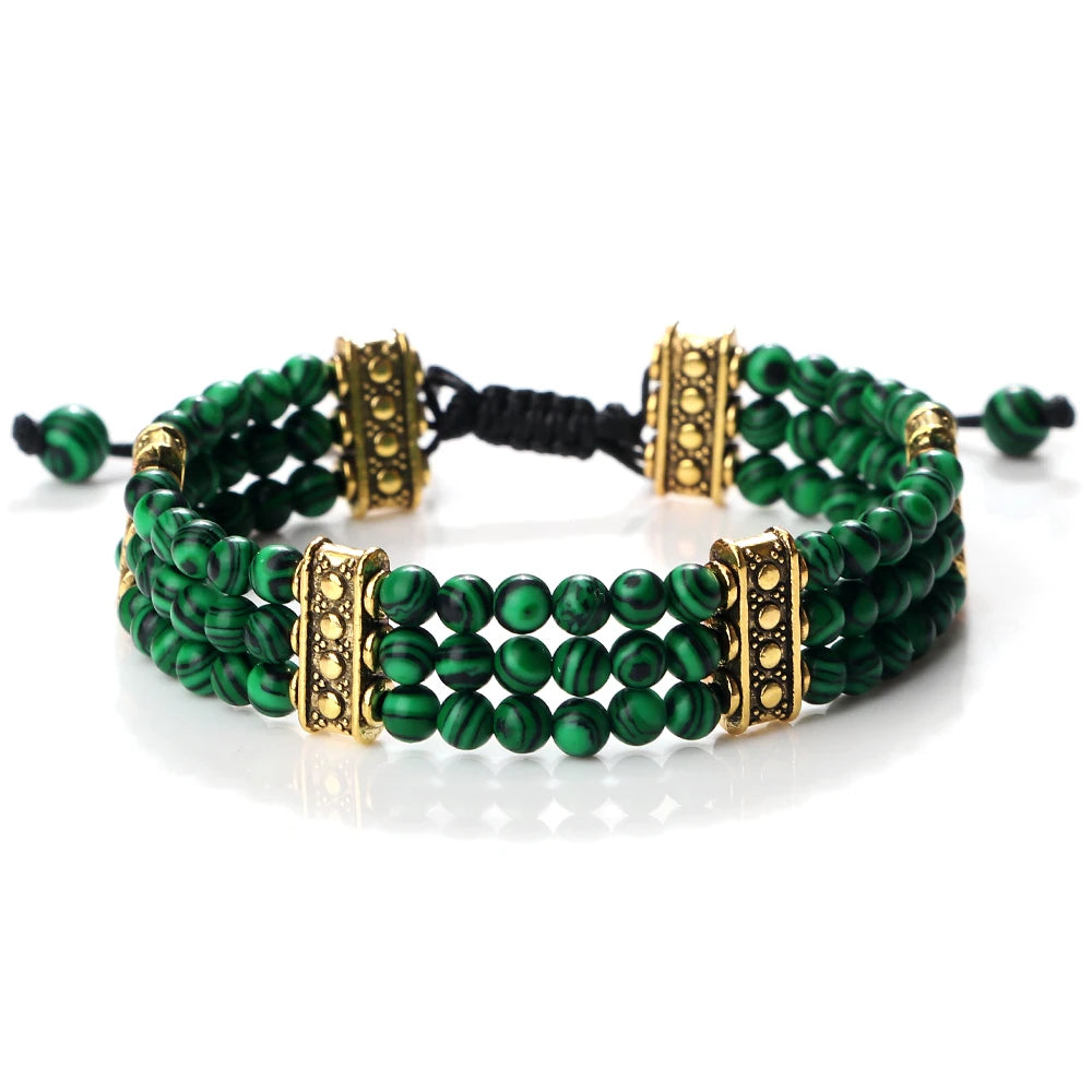 Bracelet tibétain bouddhiste en pierres naturelles – énergie des chakras