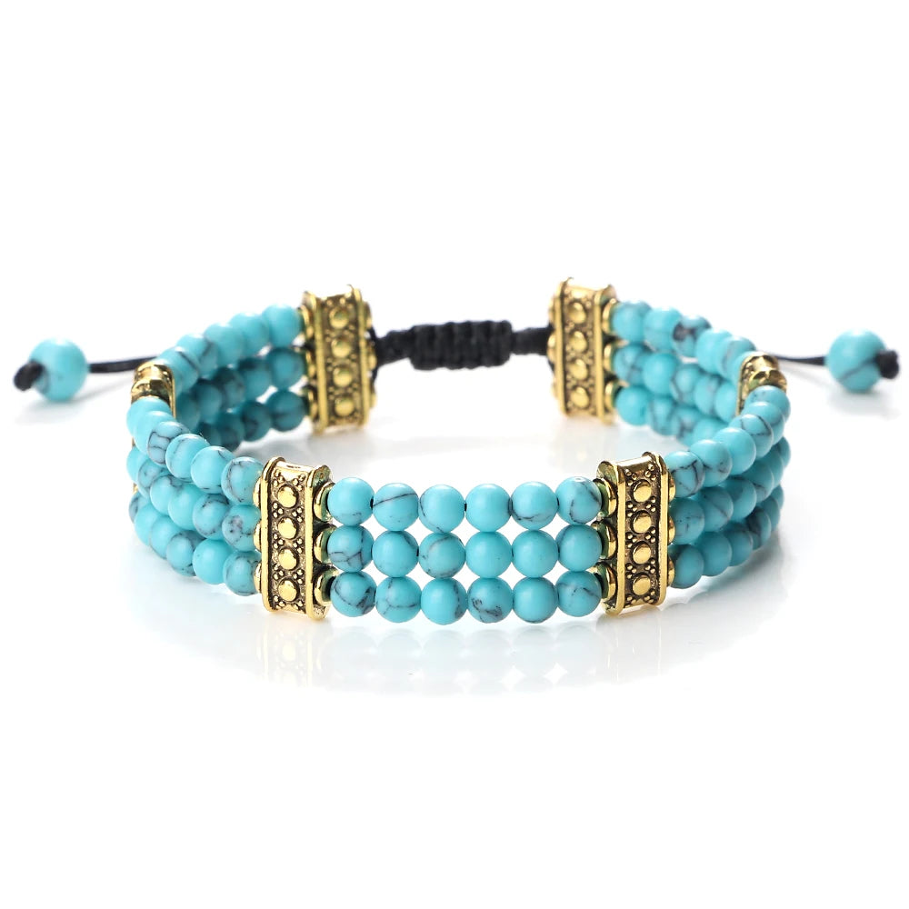 Bracelet tibétain bouddhiste en pierres naturelles – énergie des chakras