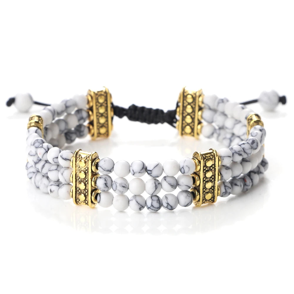 Bracelet tibétain bouddhiste en pierres naturelles – énergie des chakras
