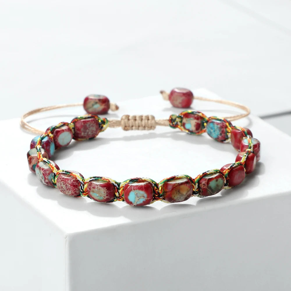 Bracelet tibétain bouddhiste – Shamballa perles minérales