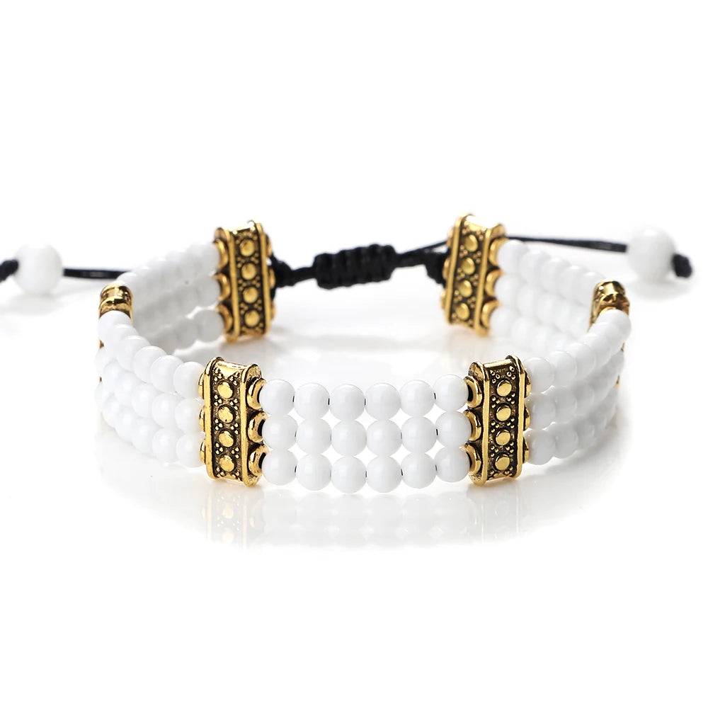 Bracelet tibétain bouddhiste en pierres naturelles – énergie des chakras