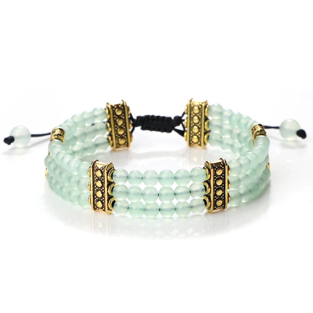 Bracelet tibétain bouddhiste en pierres naturelles – énergie des chakras