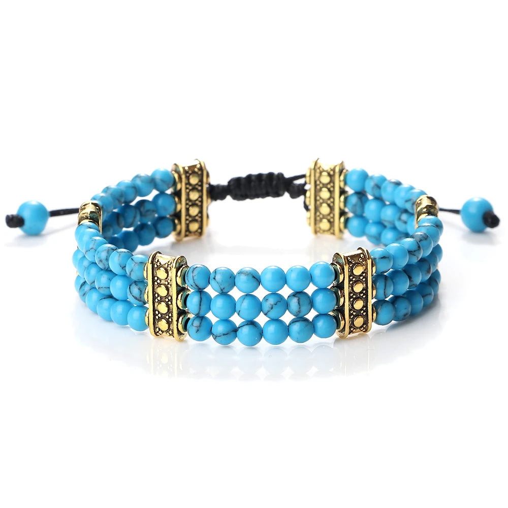 Bracelet tibétain bouddhiste en pierres naturelles – énergie des chakras