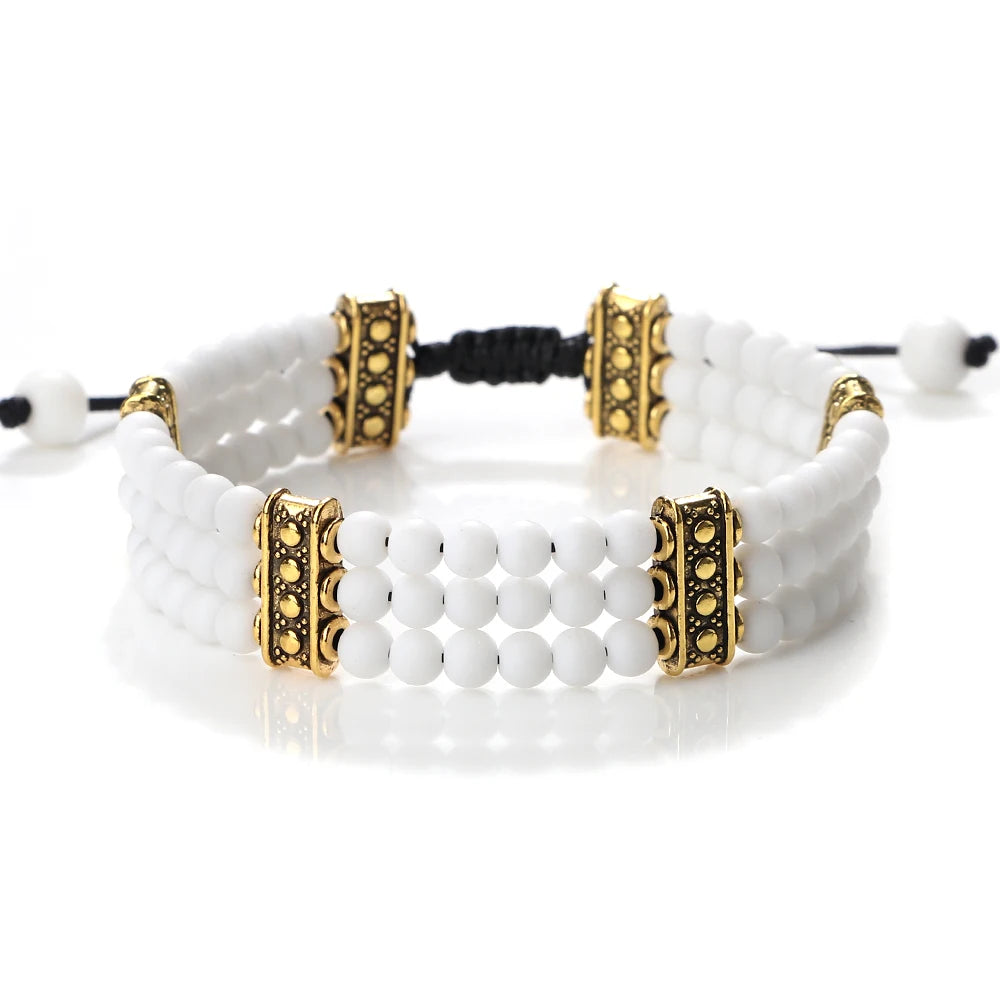 Bracelet tibétain bouddhiste en pierres naturelles – énergie des chakras