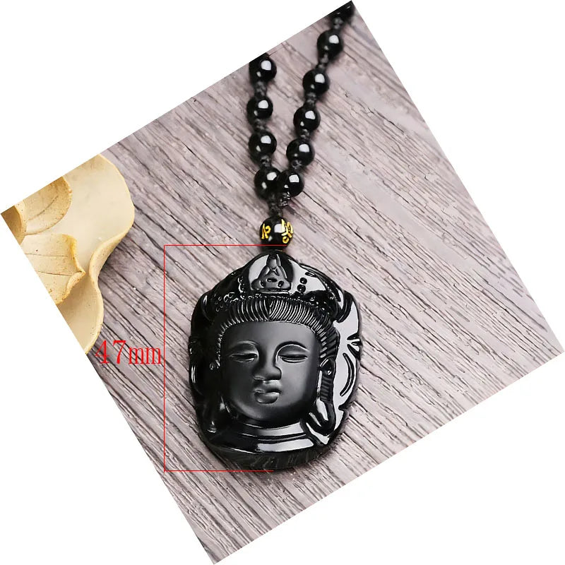 Pendentif Bouddha Obsidienne – Sagesse sculptée dans la pierre