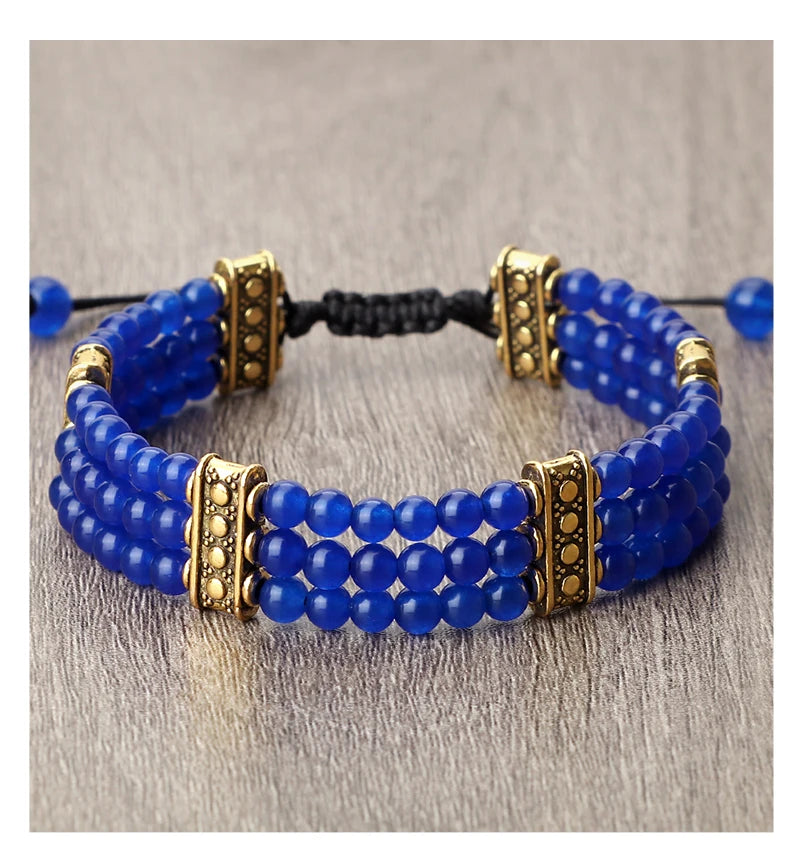 Bracelet tibétain bouddhiste en pierres naturelles – énergie des chakras