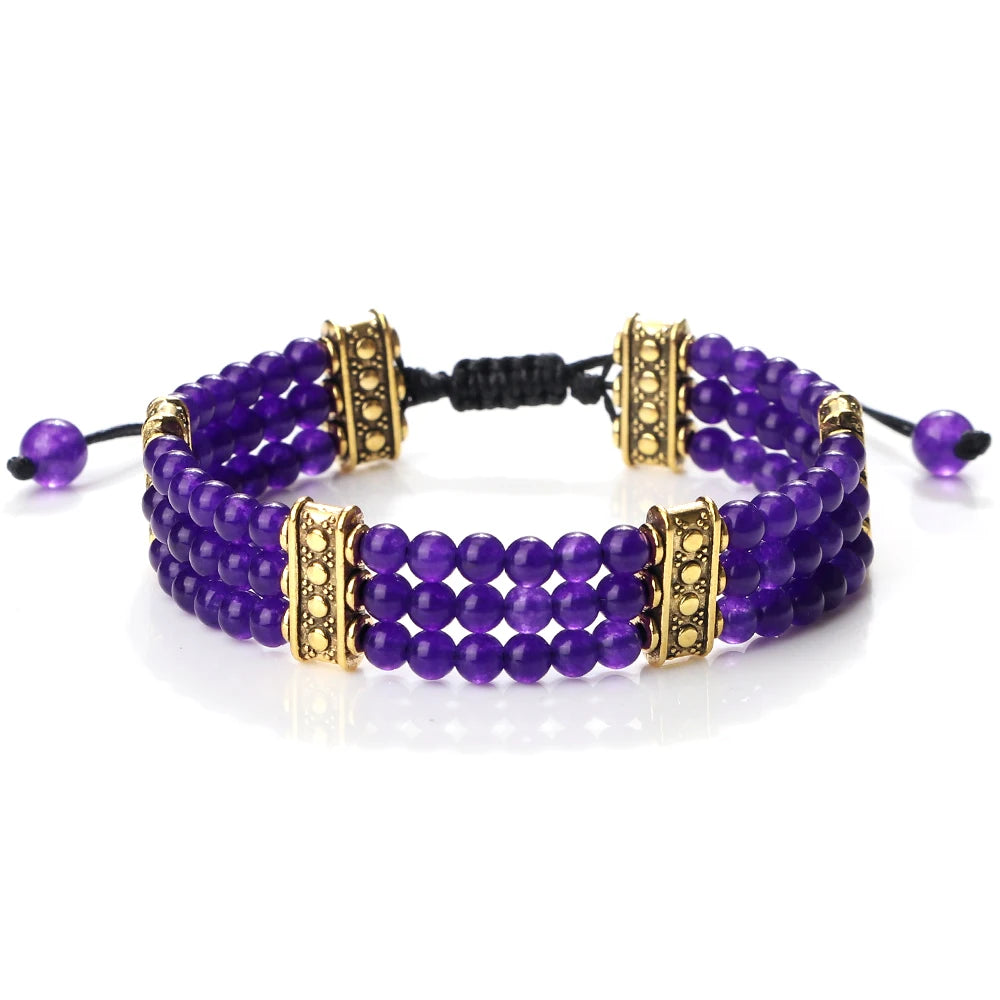 Bracelet tibétain bouddhiste en pierres naturelles – énergie des chakras
