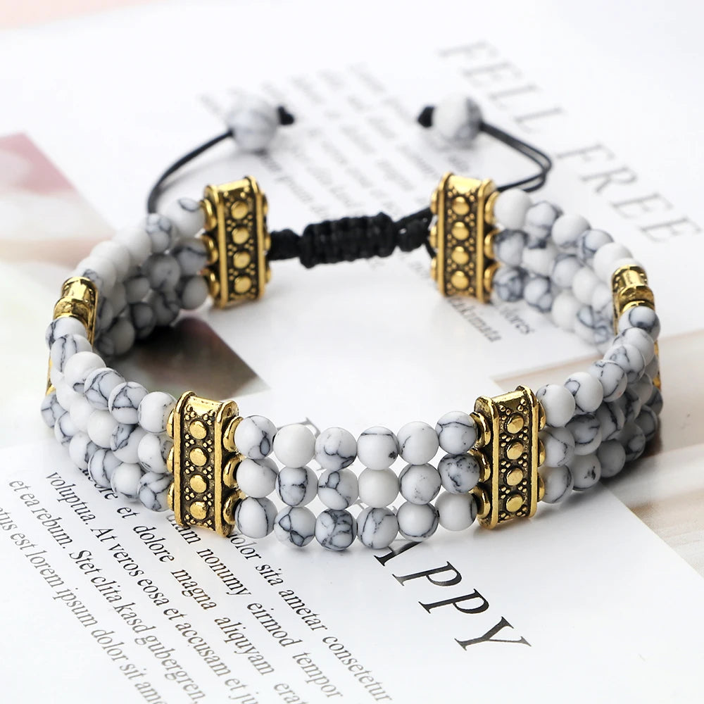 Bracelet tibétain bouddhiste en pierres naturelles – énergie des chakras