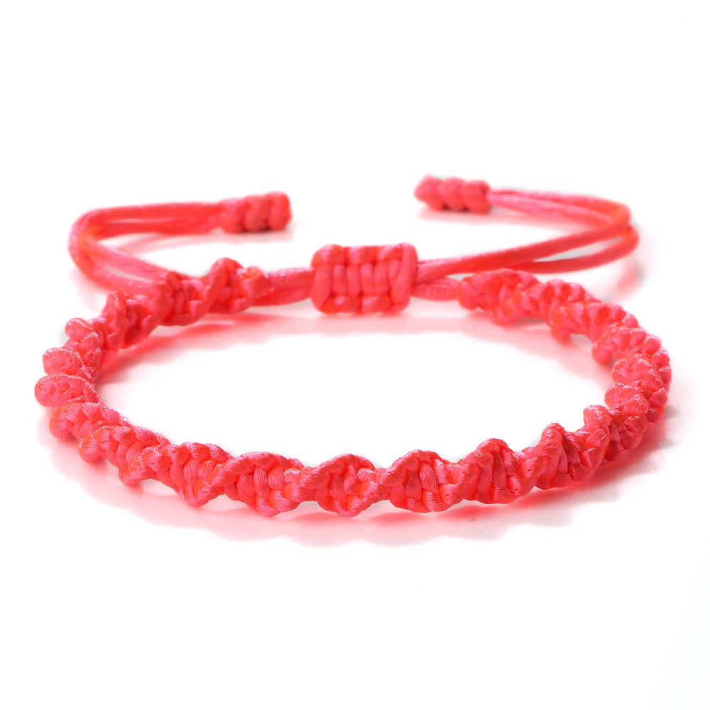 Bracelet Tibétain Bouddhiste – Nœud Porte-Bonheur Tressé
