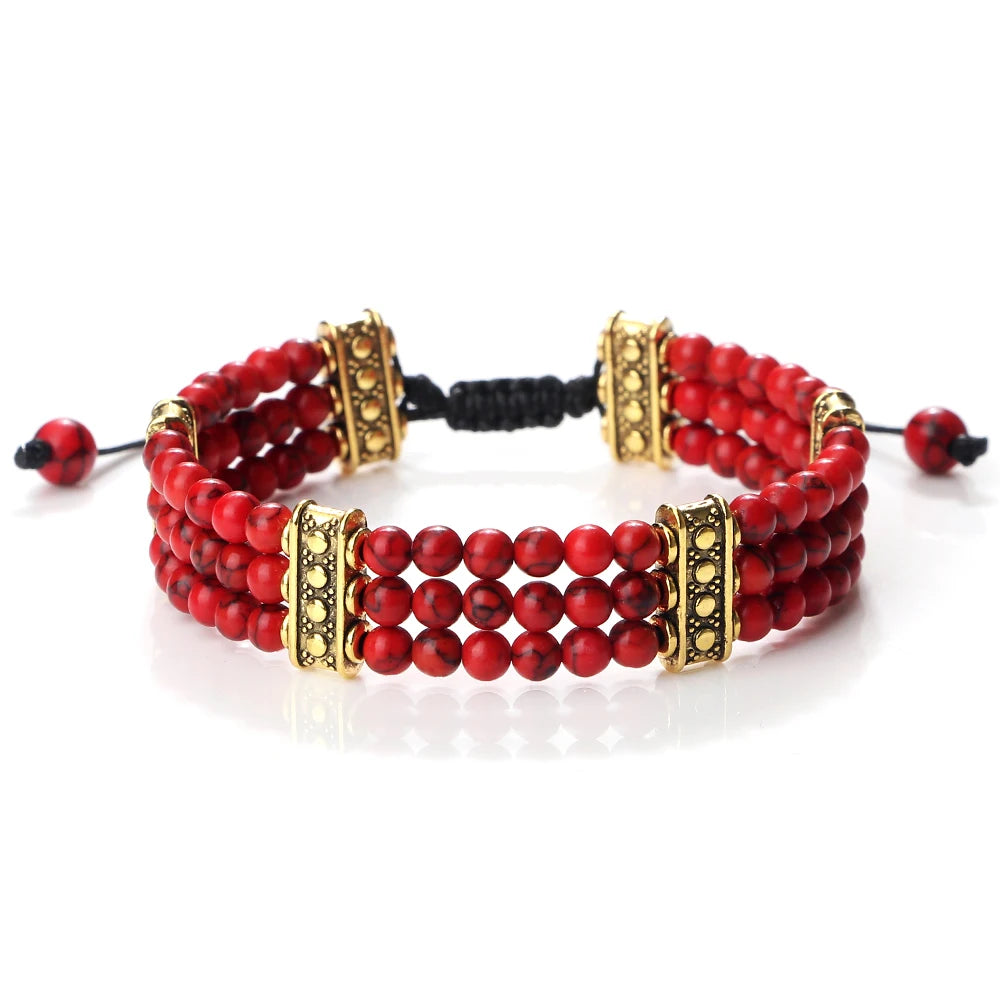 Bracelet tibétain bouddhiste en pierres naturelles – énergie des chakras