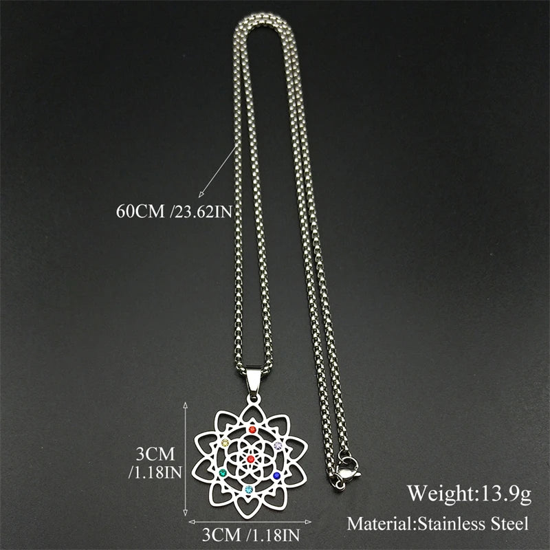 Collier 7 Chakras Fleur de Vie – Énergie et Harmonie