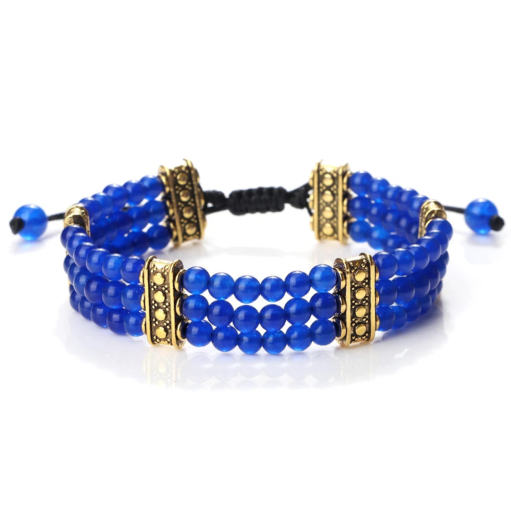 Bracelet tibétain bouddhiste en pierres naturelles – énergie des chakras