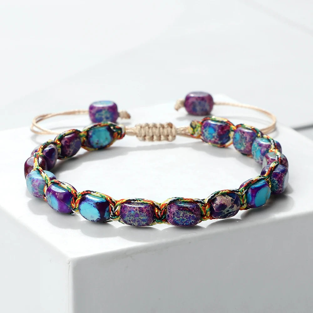 Bracelet tibétain bouddhiste – Shamballa perles minérales