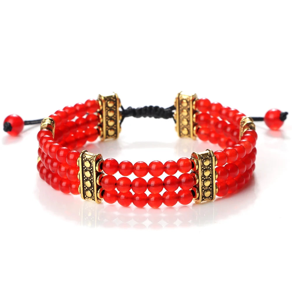 Bracelet tibétain bouddhiste en pierres naturelles – énergie des chakras