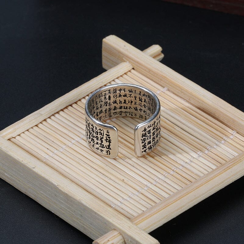 Bague Tibétaine Femme – Fleur de Lotus & Mantra OM en Cuivre Argenté Esprit Tibet 