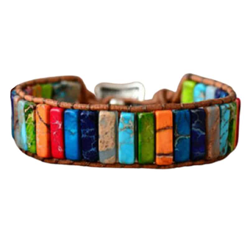 Bracelet 7 chakras en pierres naturelles Esprit Tibet 