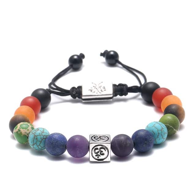 Bracelet 7 chakras - Om̐ Esprit Tibet Argent 