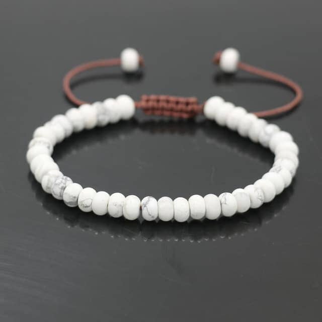 Bracelet 7 chakras - Taille Femme Esprit Tibet Blanc 
