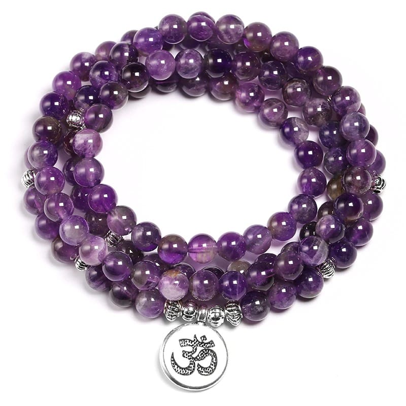 mala tibétain améthyste