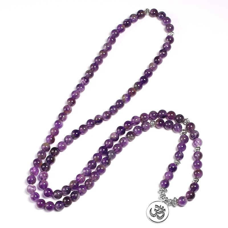 mala tibétain en améthyste