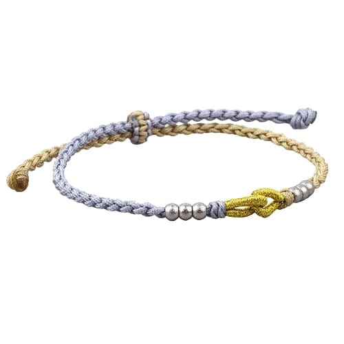 Bracelet avec nœud tibétain gris Esprit Tibet 