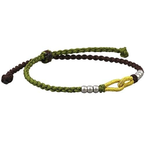 Bracelet avec nœud tibétain vert Esprit Tibet 