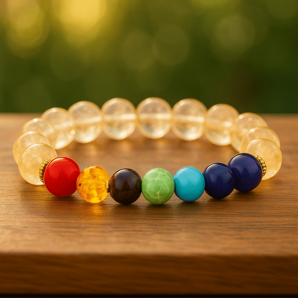 Bracelet chakra pierre plexus solaire Esprit Tibet 