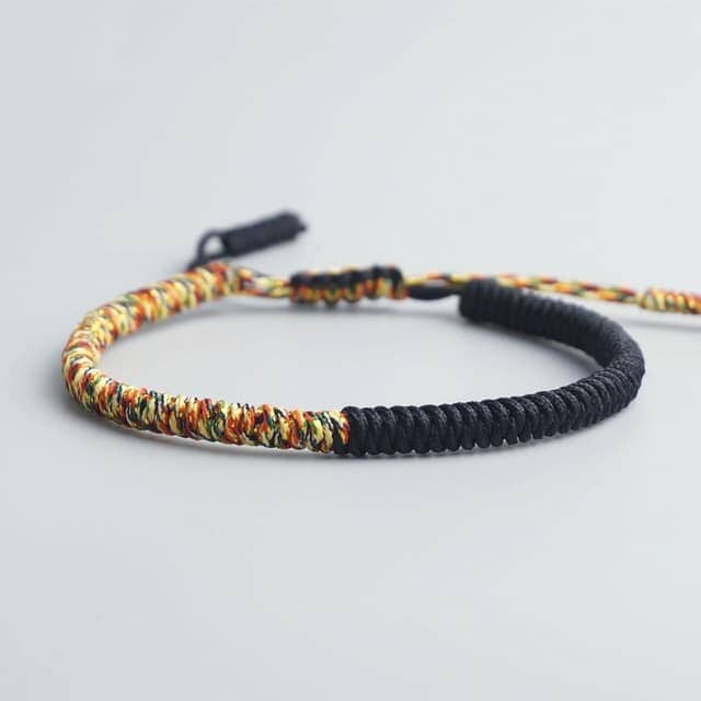 Bracelet de la chance - Bicolore Esprit Tibet Jaune/Noir 