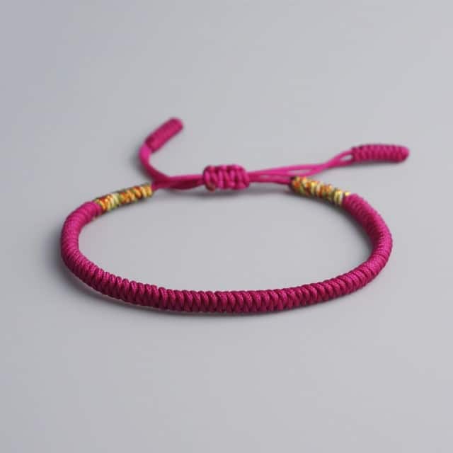 Bracelet de la chance Esprit Tibet Bordeaux 