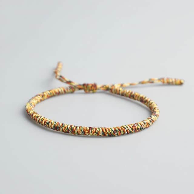 Bracelet de la chance - Tressé Esprit Tibet Jaune 