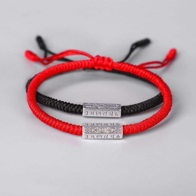 Bracelet Mantra Om Mani Padme Hum – Cordon Tressé Spirituel Esprit Tibet 