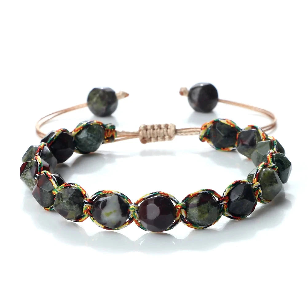 Bracelet Shamballa Tibétain – Énergie Bouddhiste 8 mm Esprit Tibet Obsidienne Noire (Ancrage) 