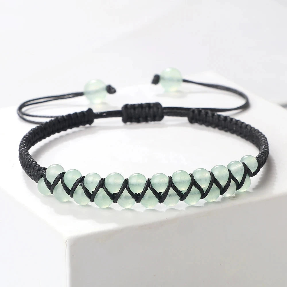 Bracelet Shamballa Tibétain – Pierre Naturelle Tressée Esprit Tibet 